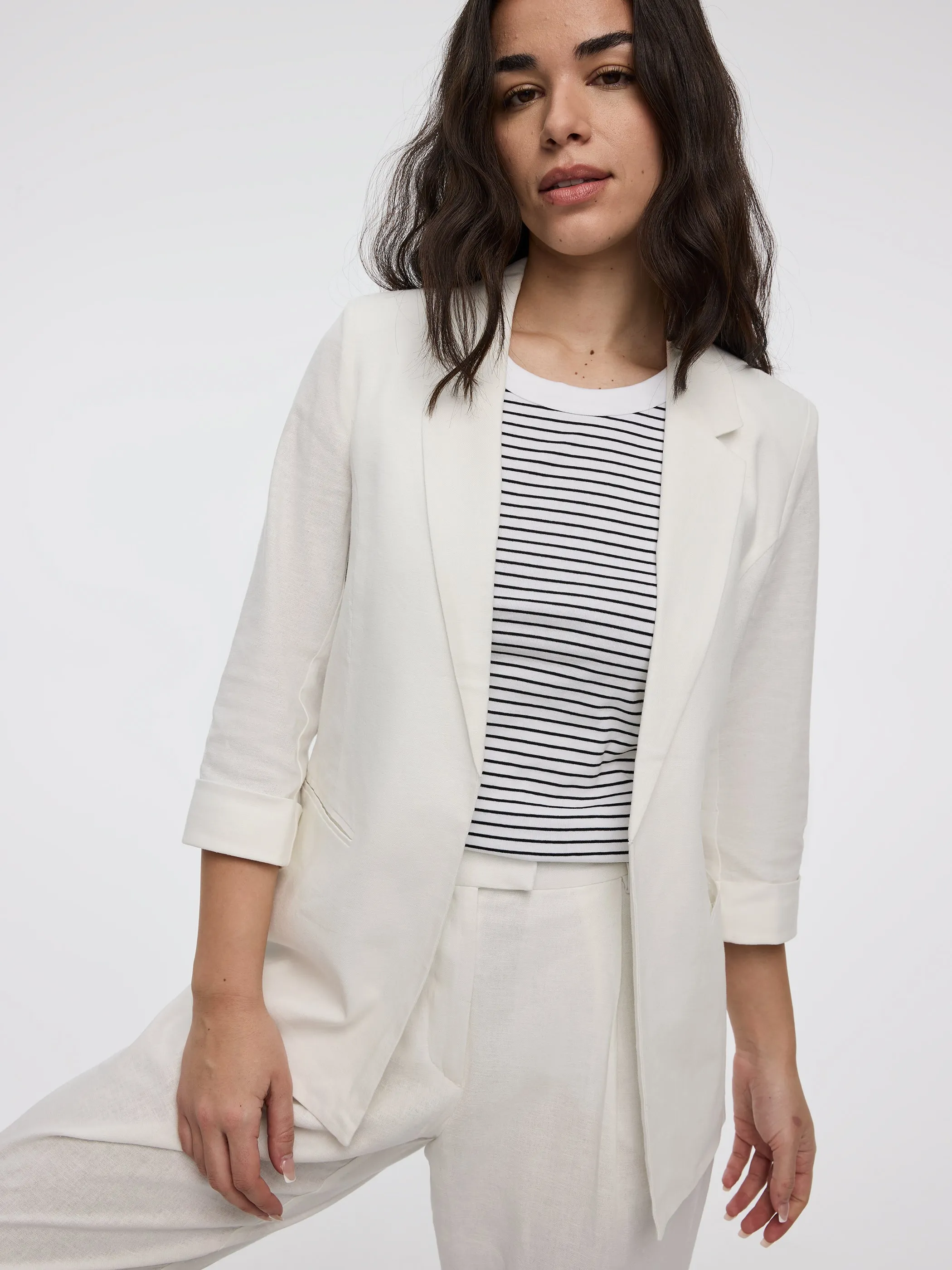 Open Linen Blazer with 3/4 Sleeves sold by Reitmans product image thumbnail 4