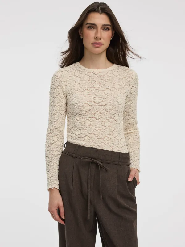 Long-Sleeve Lace Top sold by Reitmans