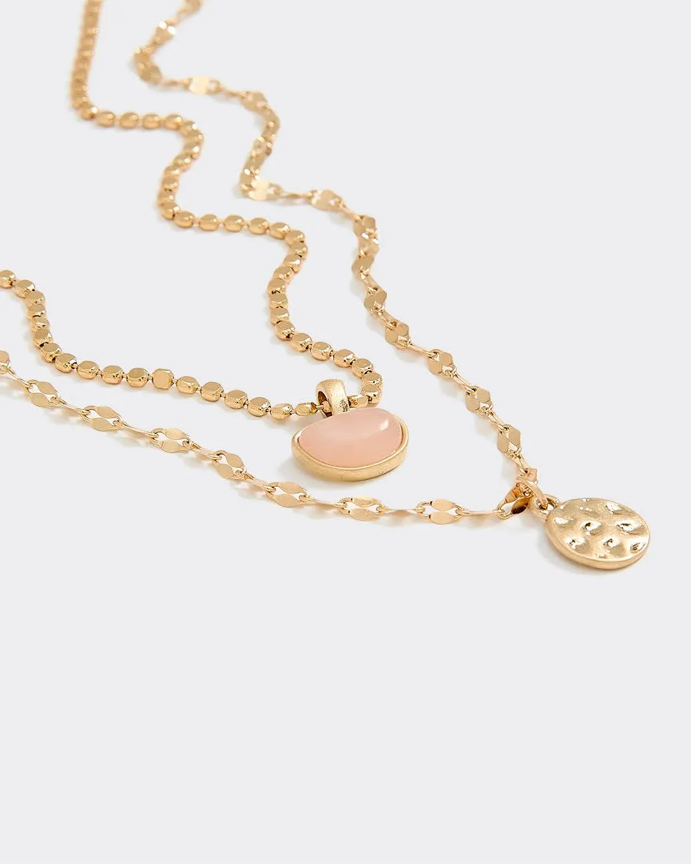 Two-Chain Short Necklace with Pendants sold by Reitmans