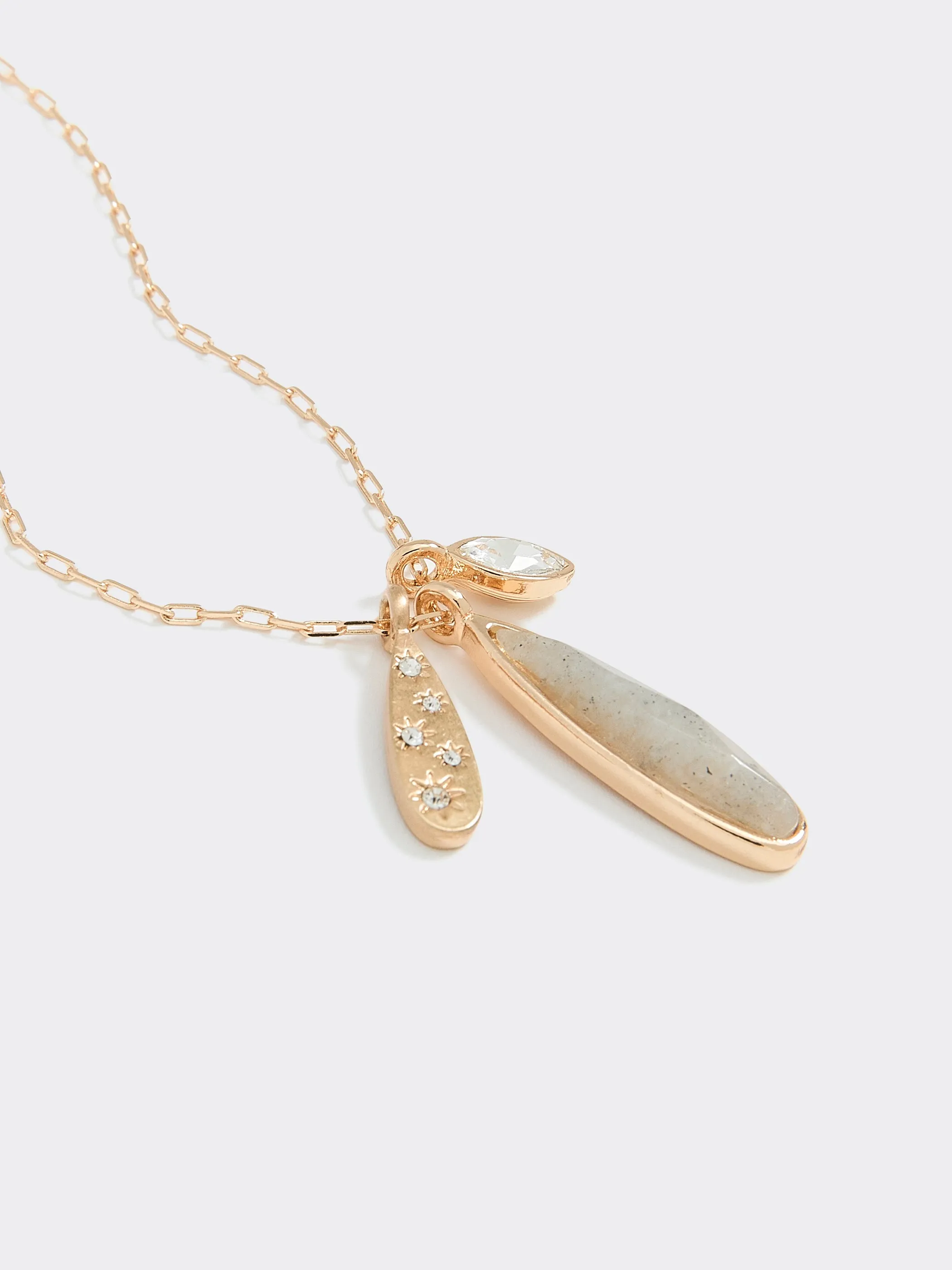 Long Necklace with Stone Teardrop Pendant sold by Reitmans
