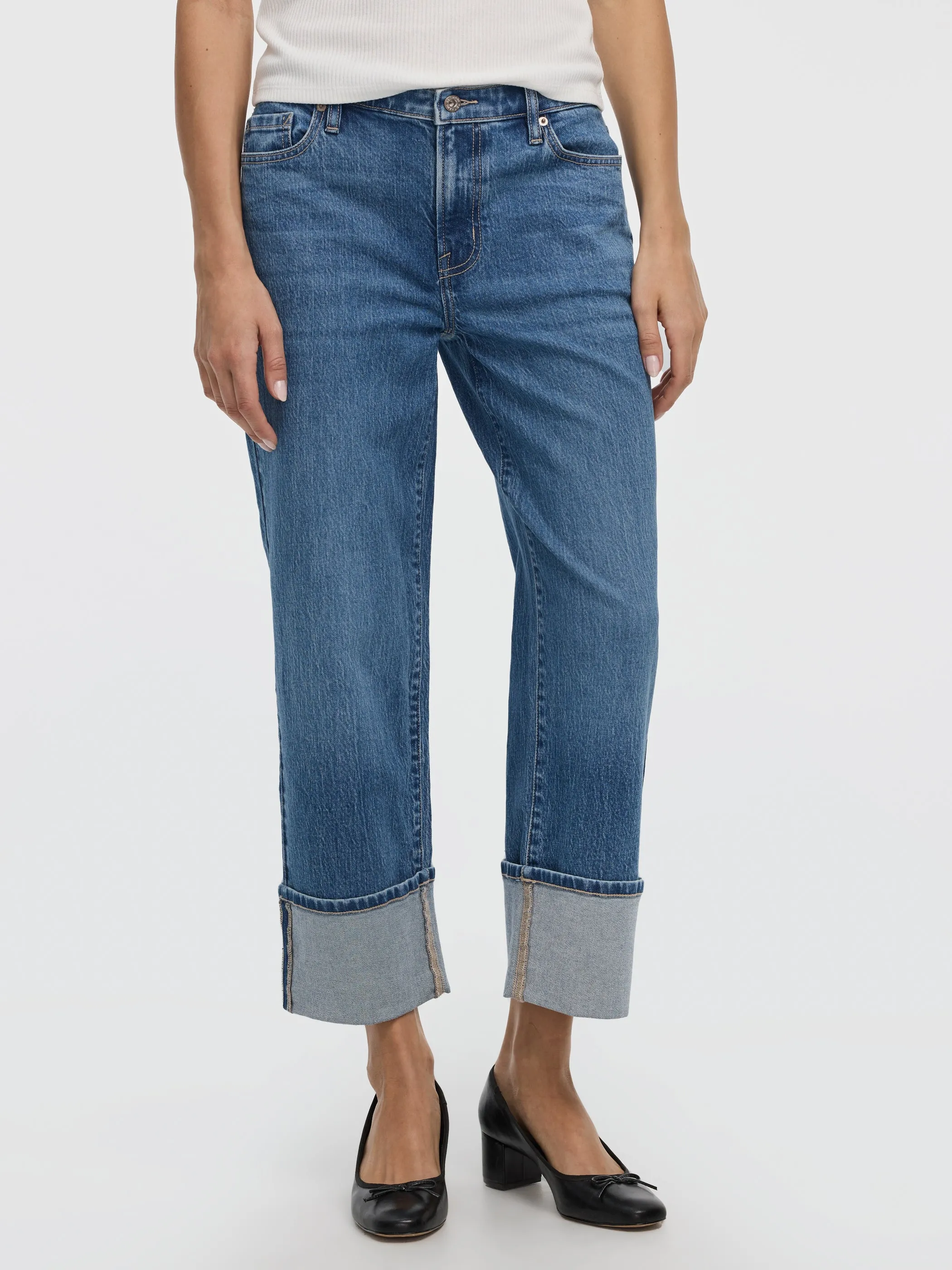 Straight-Leg High-Rise Cropped Jean with Rolled Cuffs sold by Reitmans product image thumbnail 2