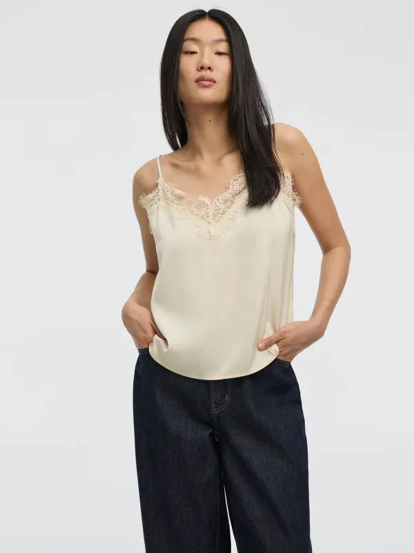 V-Neck Cami with Lace Trim sold by Reitmans