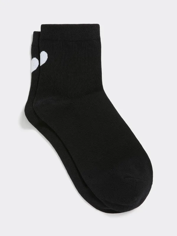 Anklet Socks with Heart at Hem sold by Reitmans