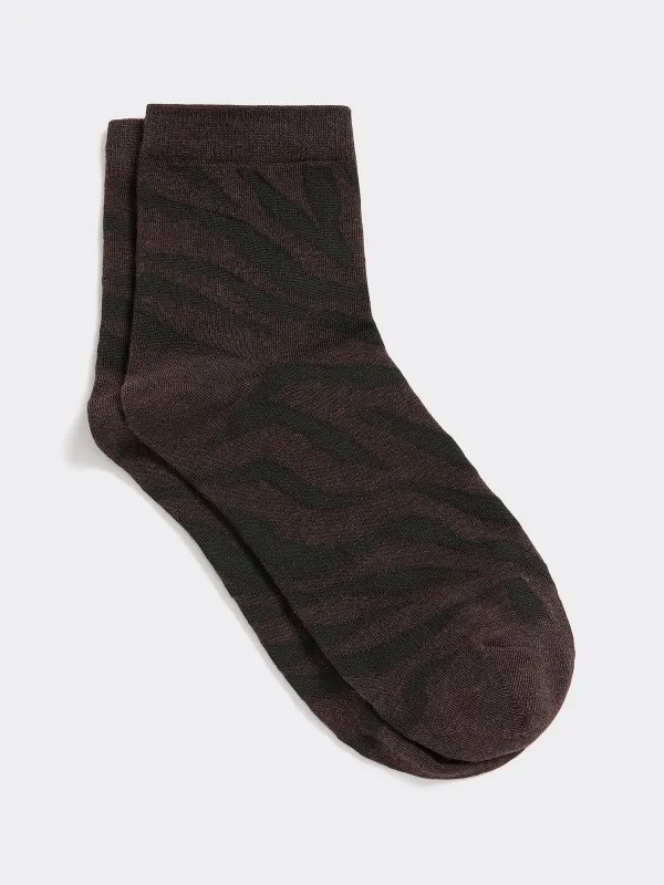 Anklet Socks with Zebra Print made by Reitmans