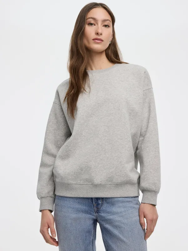 Long Crew-Neck Fleece Sweatshirt - R Essentials sold by Reitmans