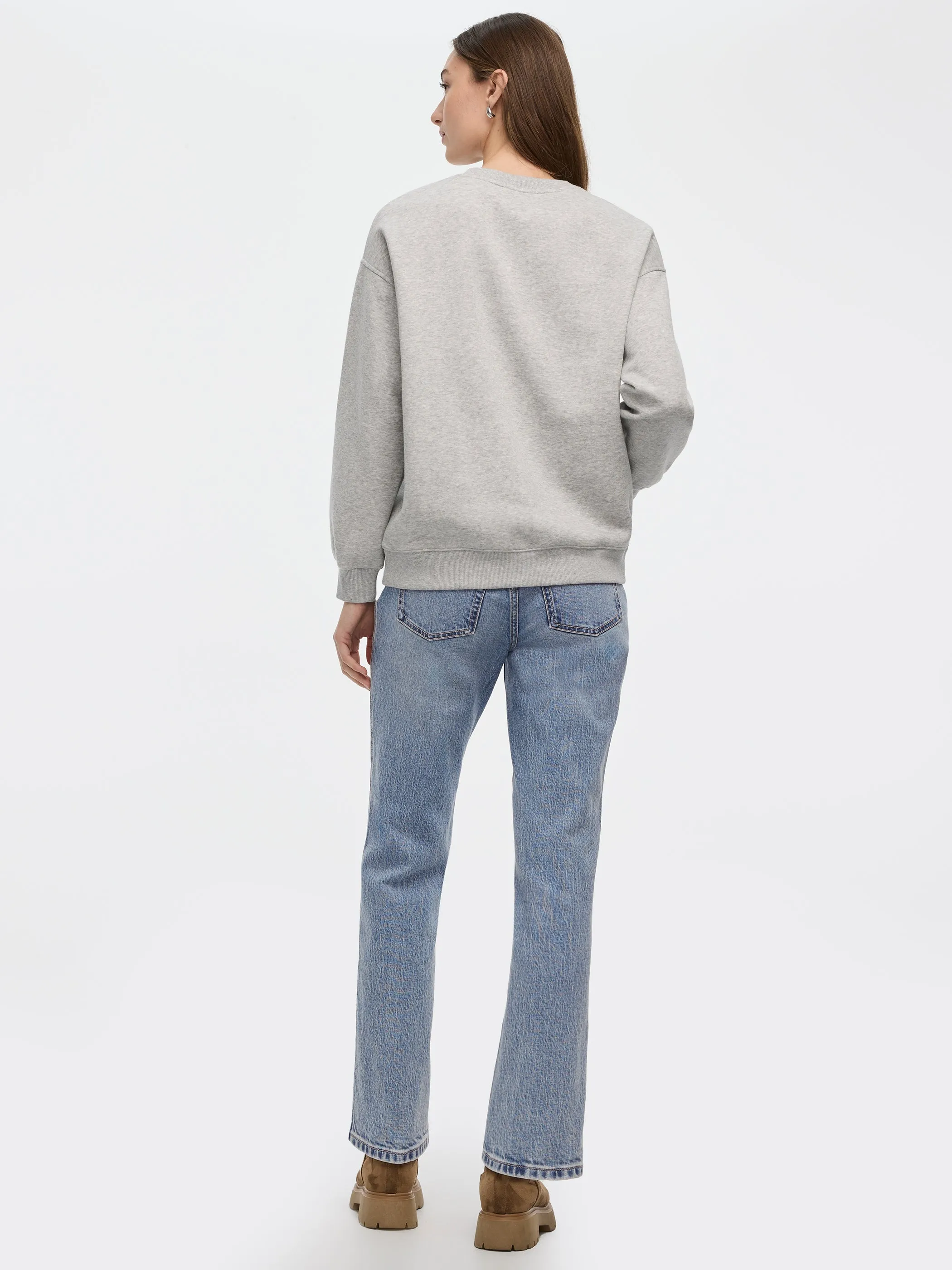 Long Crew-Neck Fleece Sweatshirt - R Essentials sold by Reitmans product image thumbnail 2