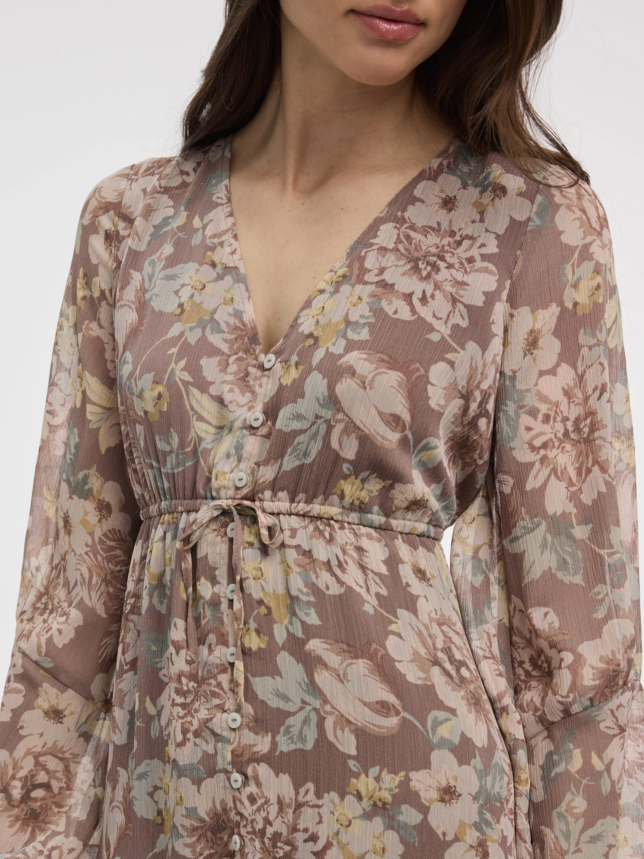 Long-Sleeve Maxi Tiered Dress sold by Reitmans product image thumbnail 4