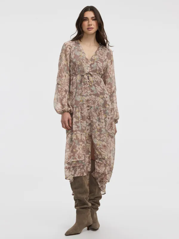 Long-Sleeve Maxi Tiered Dress made by Reitmans