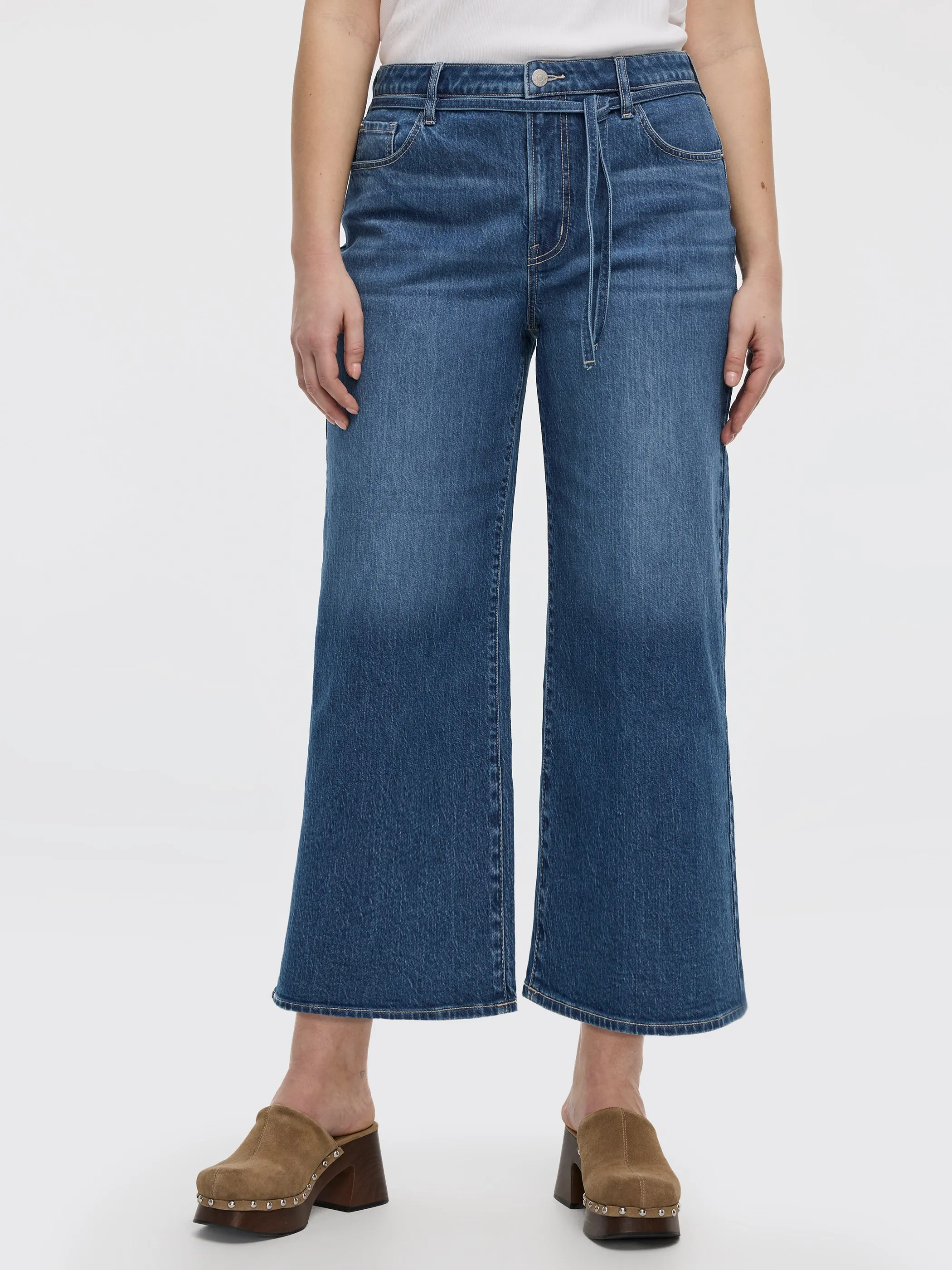 Wide-Leg High-Rise Cropped Jean with Sash sold by Reitmans product image thumbnail 2