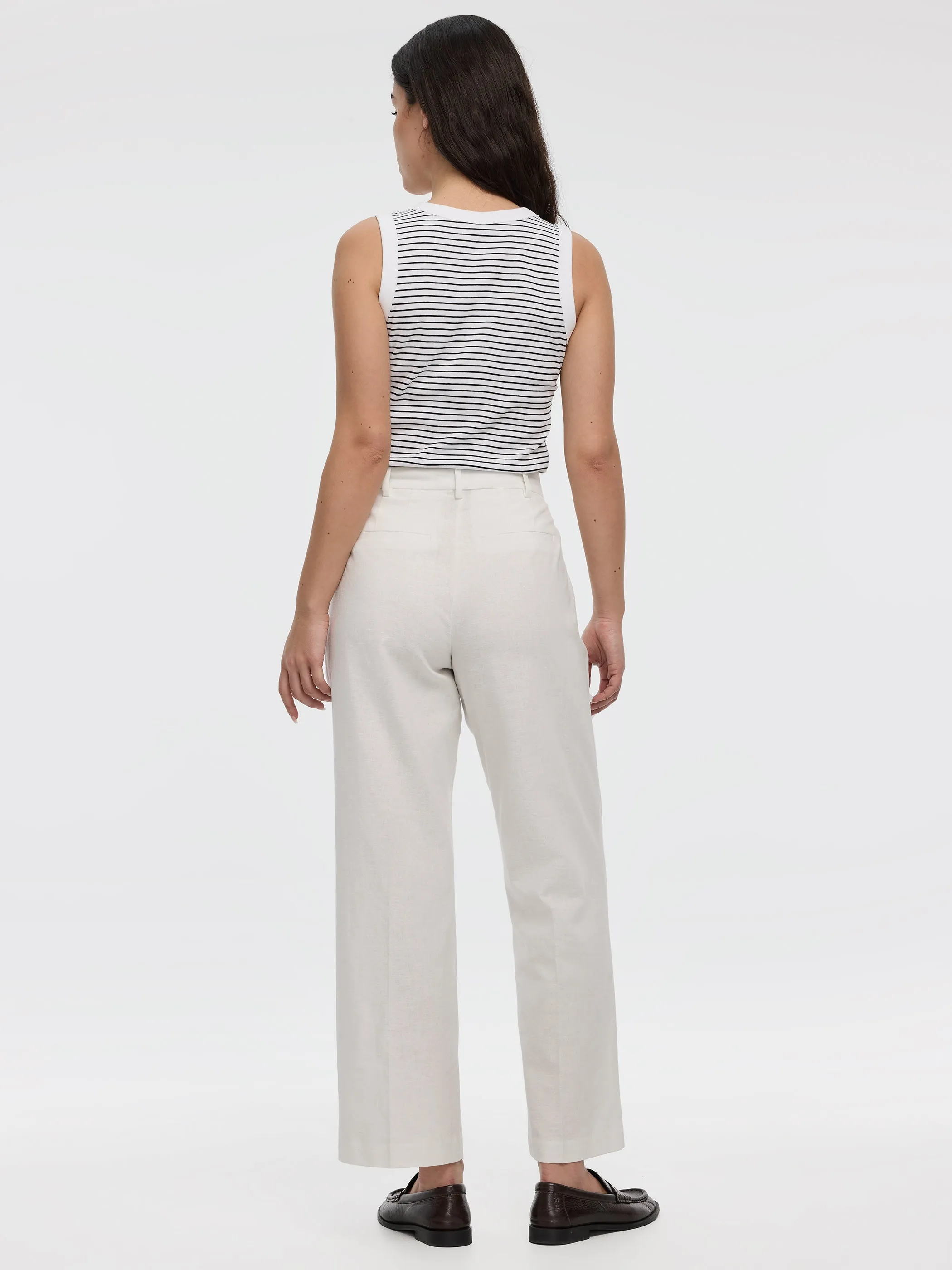 Linen-Blend Straight-Leg High-Rise Pant - Curvy Fit sold by Reitmans product image thumbnail 4
