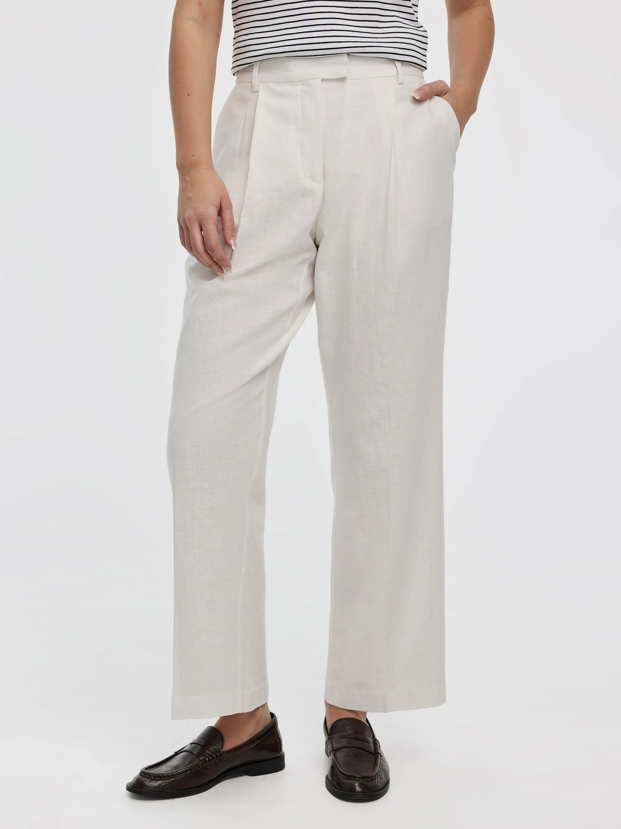 Linen-Blend Straight-Leg High-Rise Pant - Curvy Fit sold by Reitmans product image thumbnail 2