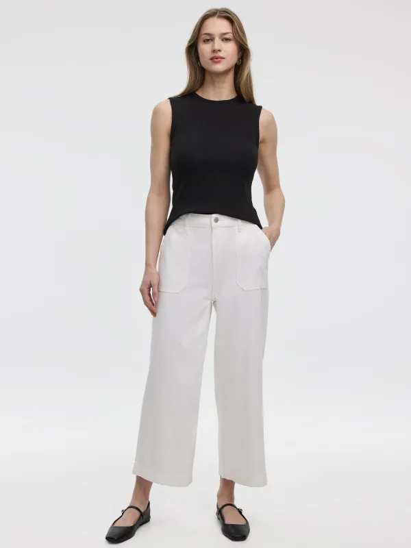 Flowy Wide-Leg High-Rise Cropped Jean made by Reitmans