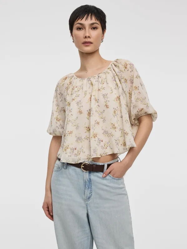 Scoop-Neck Loose Blouse with Raglan Sleeves made by Reitmans