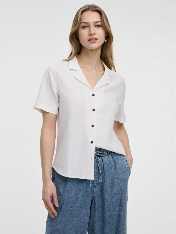 Short-Sleeve Shirt with Pyjama Collar made by Reitmans