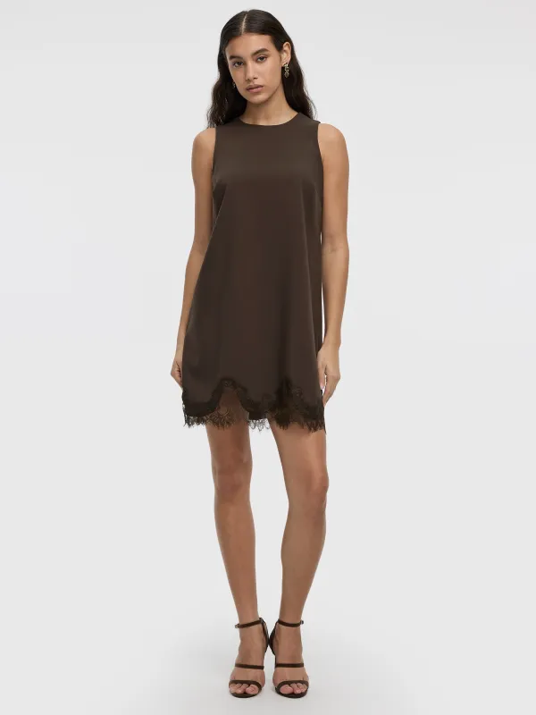 Sleeveless Crew-Neck Shift Dress Lace Trim made by Reitmans