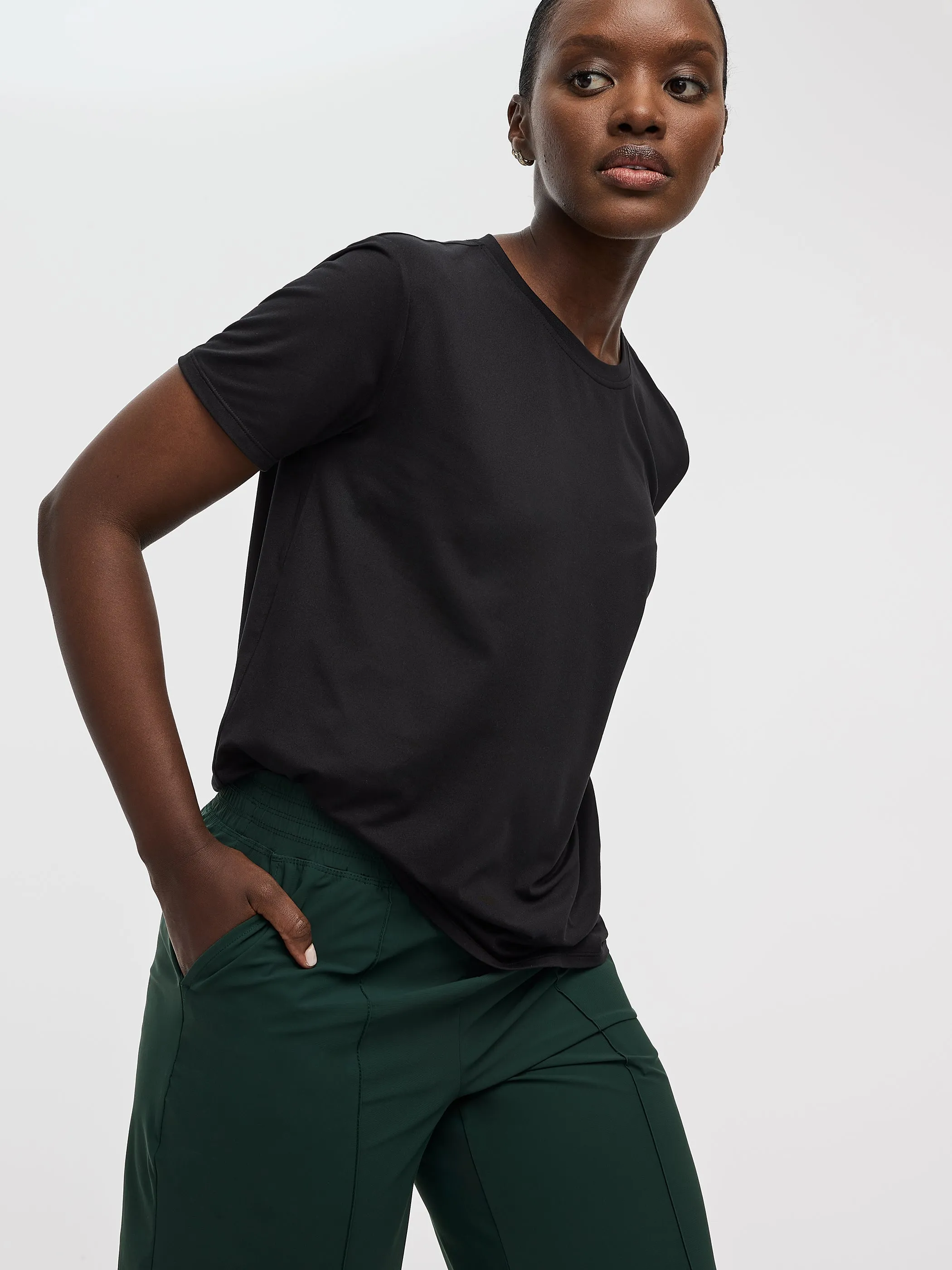 Crew-Neck T-Shirt- DRY-LUX (R) Hyba Essentials sold by Reitmans product image thumbnail 4