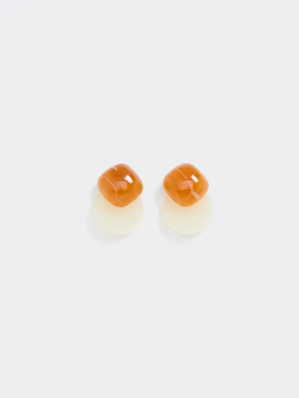 Two-Tone Resin Earrings made by Reitmans