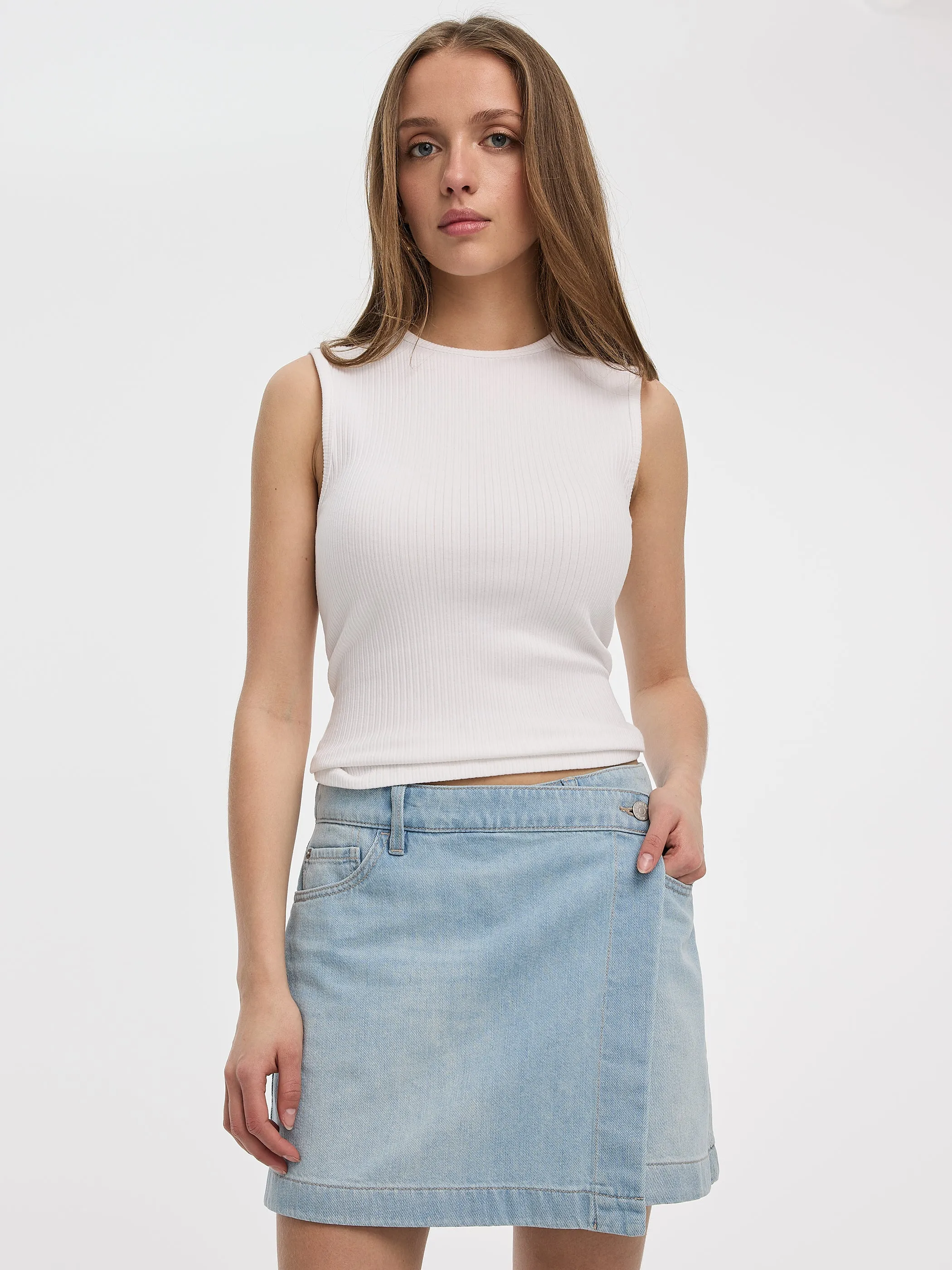 Denim Wrap Skort sold by Reitmans product image thumbnail 4