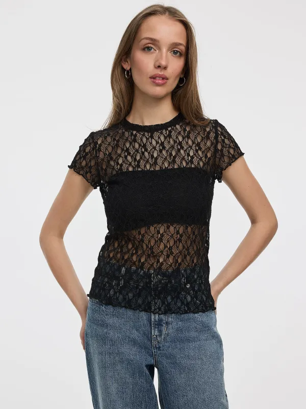 Short-Sleeve Lace Top made by Reitmans