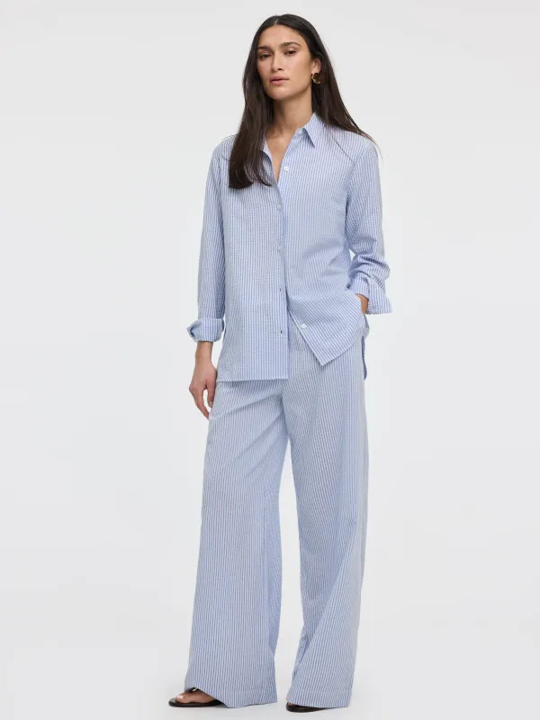 Striped Wide-Leg Seersucker Pant made by Reitmans