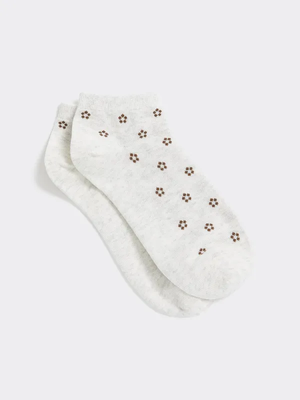 Anklet Socks with Tiny Flowers made by Reitmans