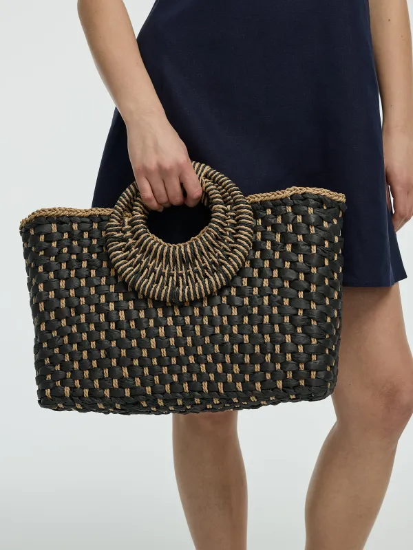 Two-Tone Straw Bag made by Reitmans