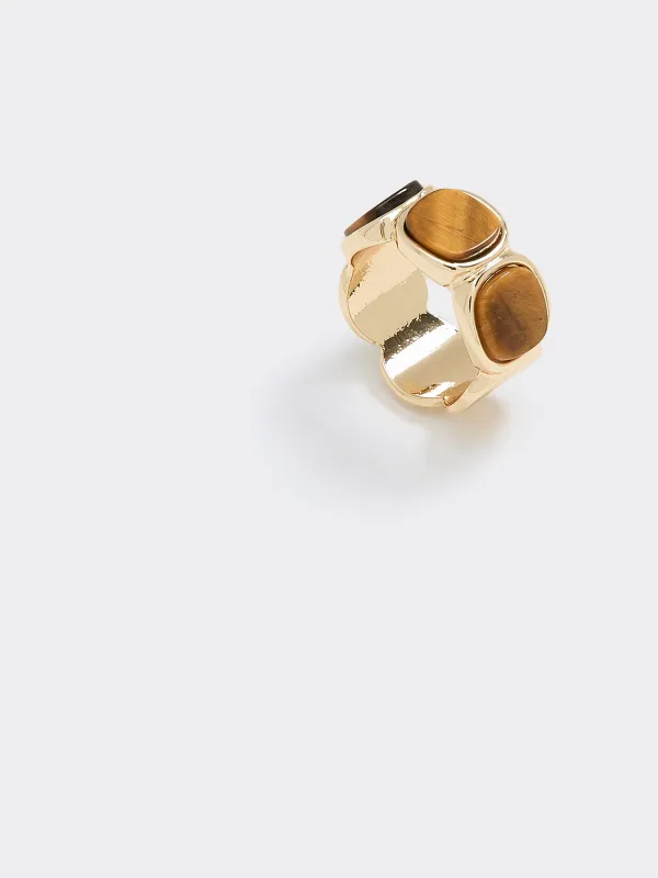 Ring with Tiger Eyes made by Reitmans