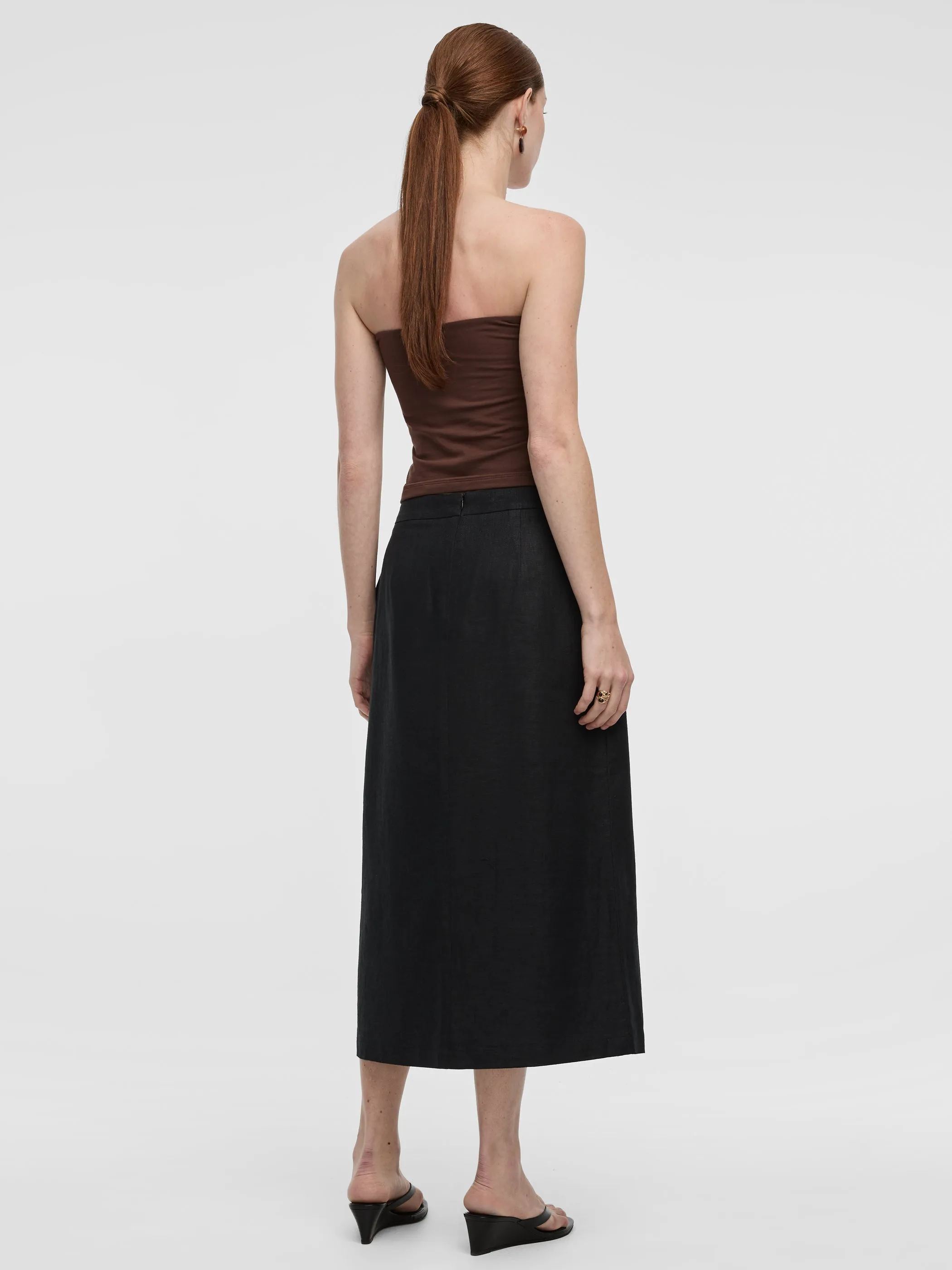 Linen-Blend Wrap Maxi Skirt sold by Reitmans product image thumbnail 4