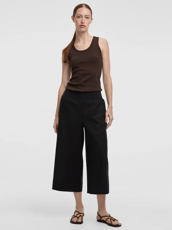 Cropped Wide-Leg Linen-Blend Pant made by Reitmans