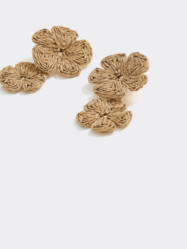 Flower Raffia Earrings made by Reitmans