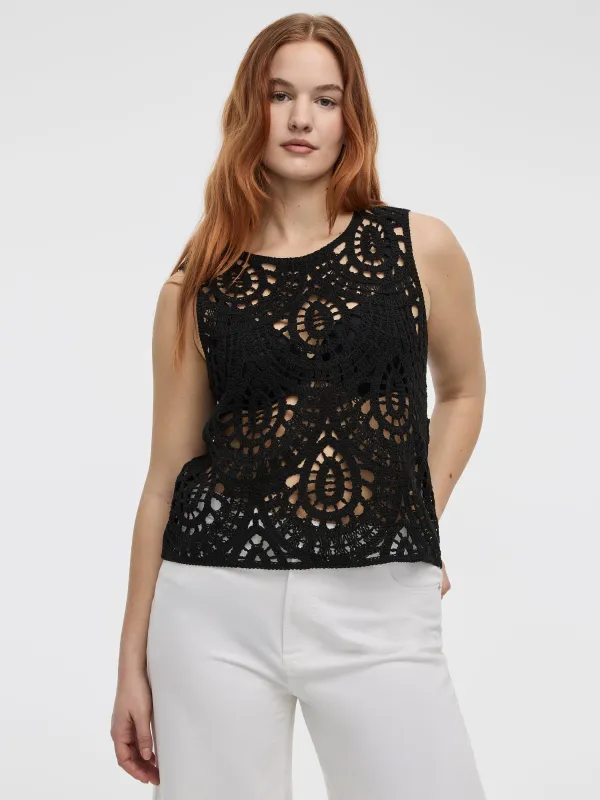 Crew-Neck Crochet Tank made by Reitmans