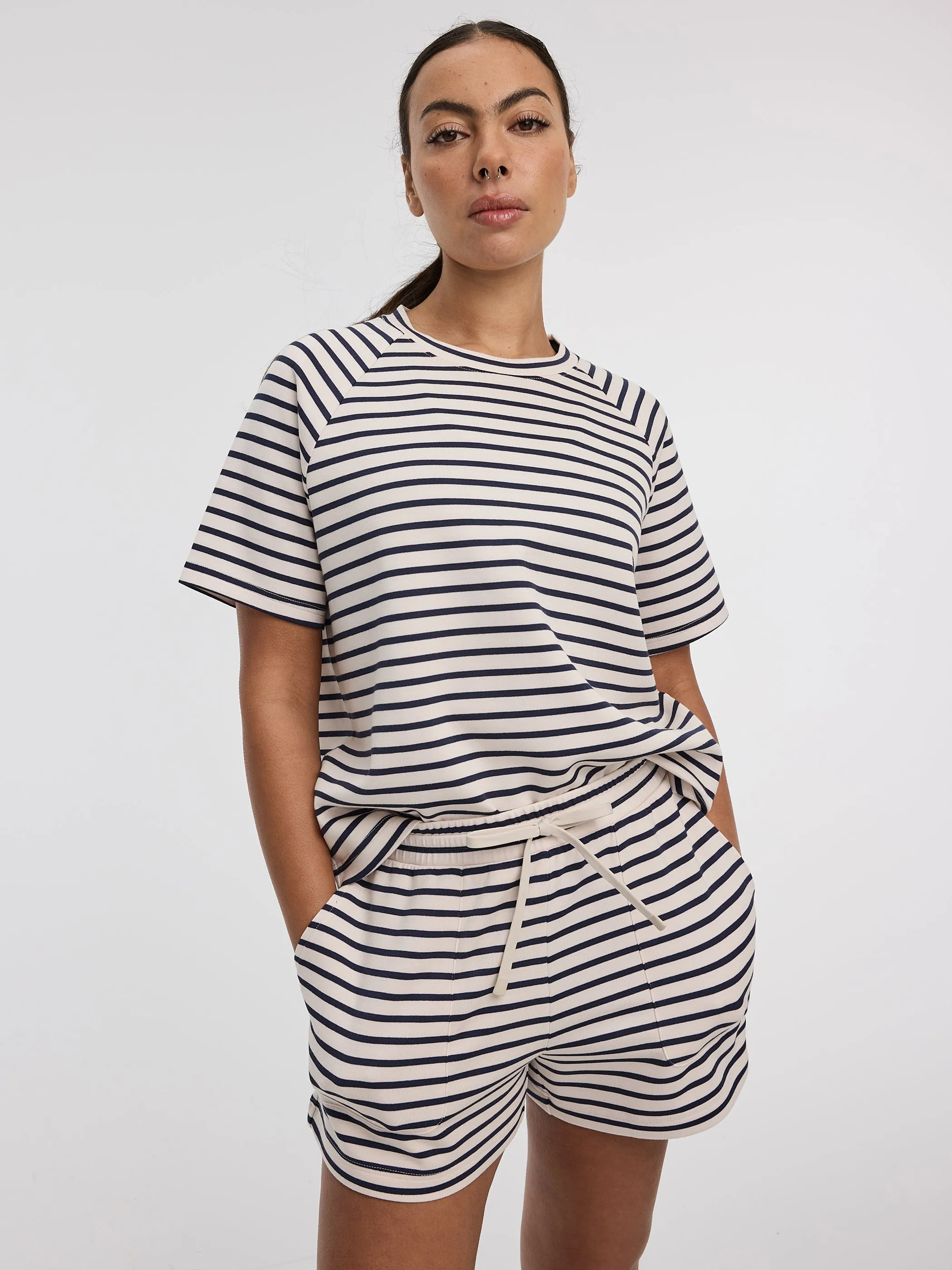 Striped Short-Sleeve T-Shirt - HYLUX - Hyba sold by Reitmans