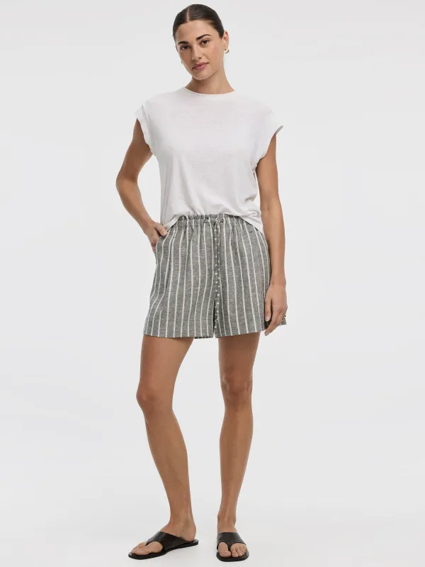 Linen-Blend Shorts with Elastic Waistband made by Reitmans