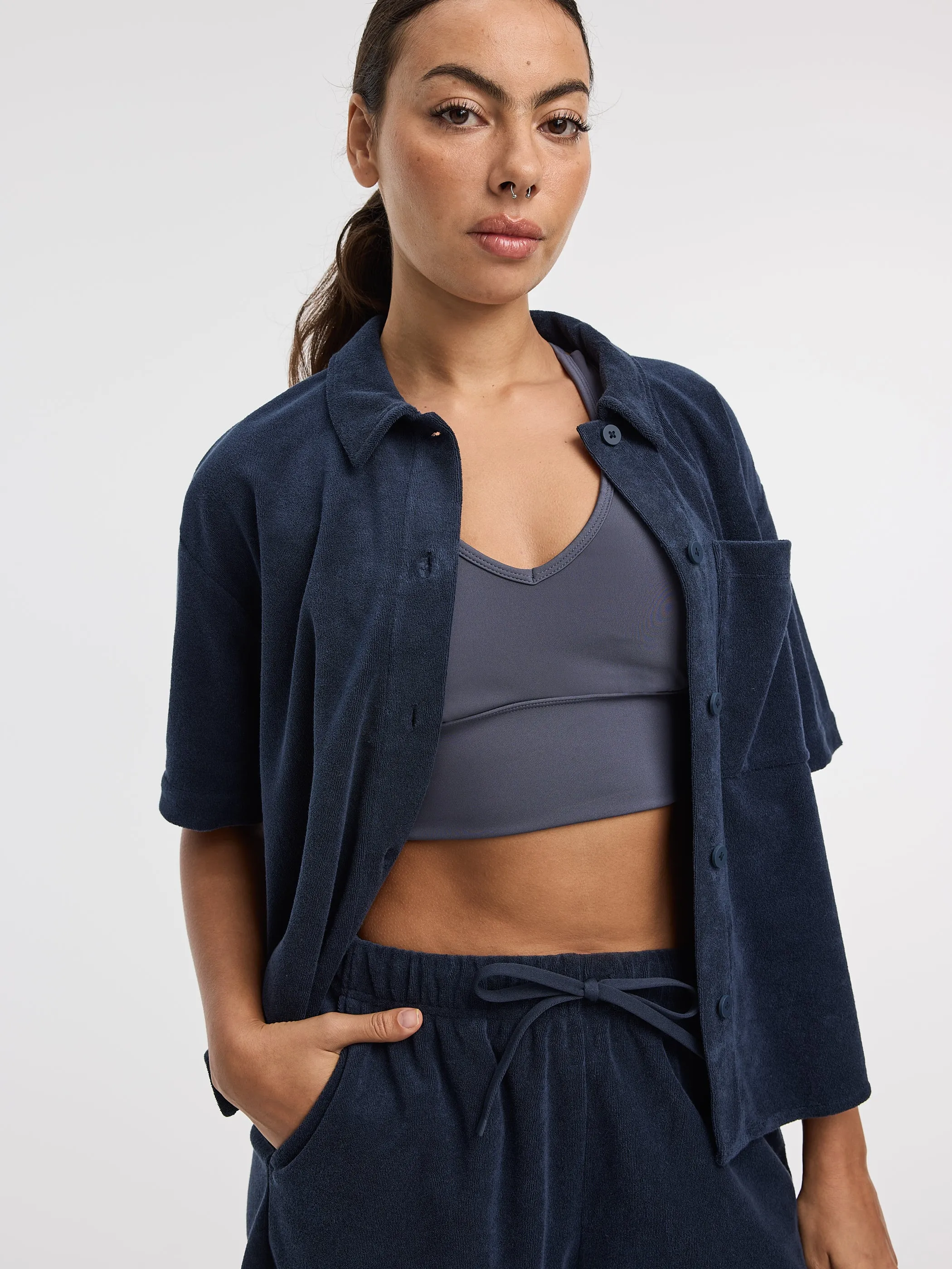 Short-Sleeve Towel-Terry Shirt - Hyba sold by Reitmans product image thumbnail 4