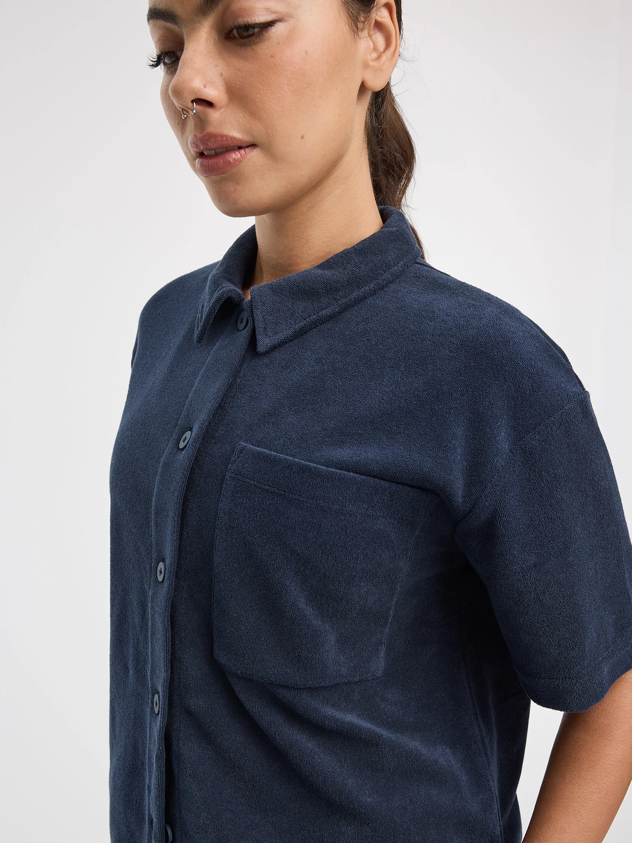 Short-Sleeve Towel-Terry Shirt - Hyba sold by Reitmans product image thumbnail 2