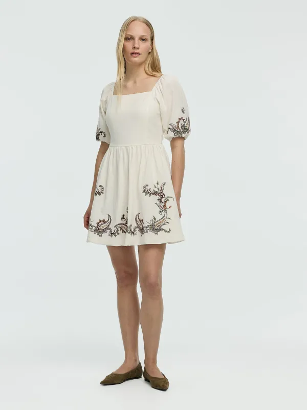 Short-Sleeve Fit-and-Flare Dress with Square Neckline made by Reitmans