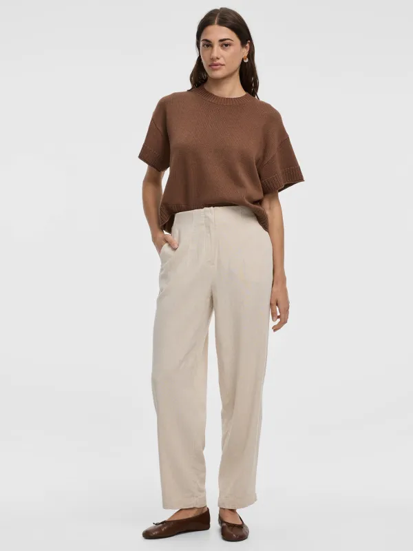 Linen Blend Barrel Pant made by Reitmans