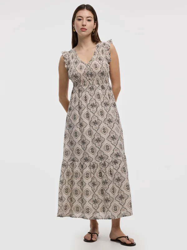 Sleeveless Maxi Dress with Smocked Top made by Reitmans