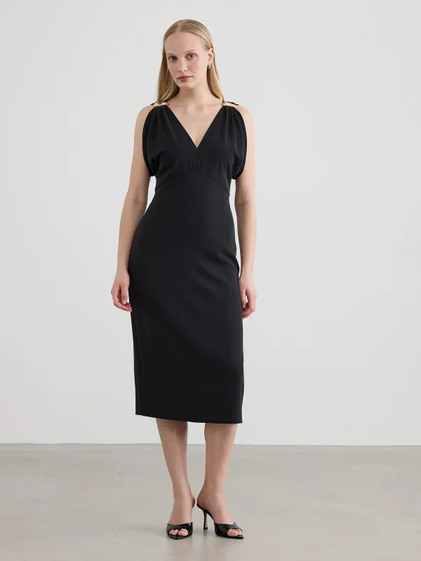 Sleeveless V-Neck Pencil Fitted Dress made by Reitmans