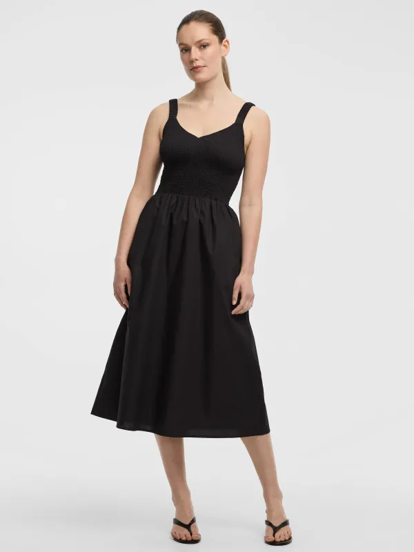 Sleeveless Midi Dress with Smocked Top made by Reitmans