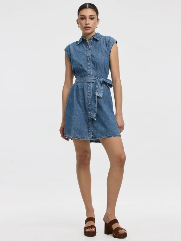 Cap-Sleeve Belted Shirtdress made by Reitmans