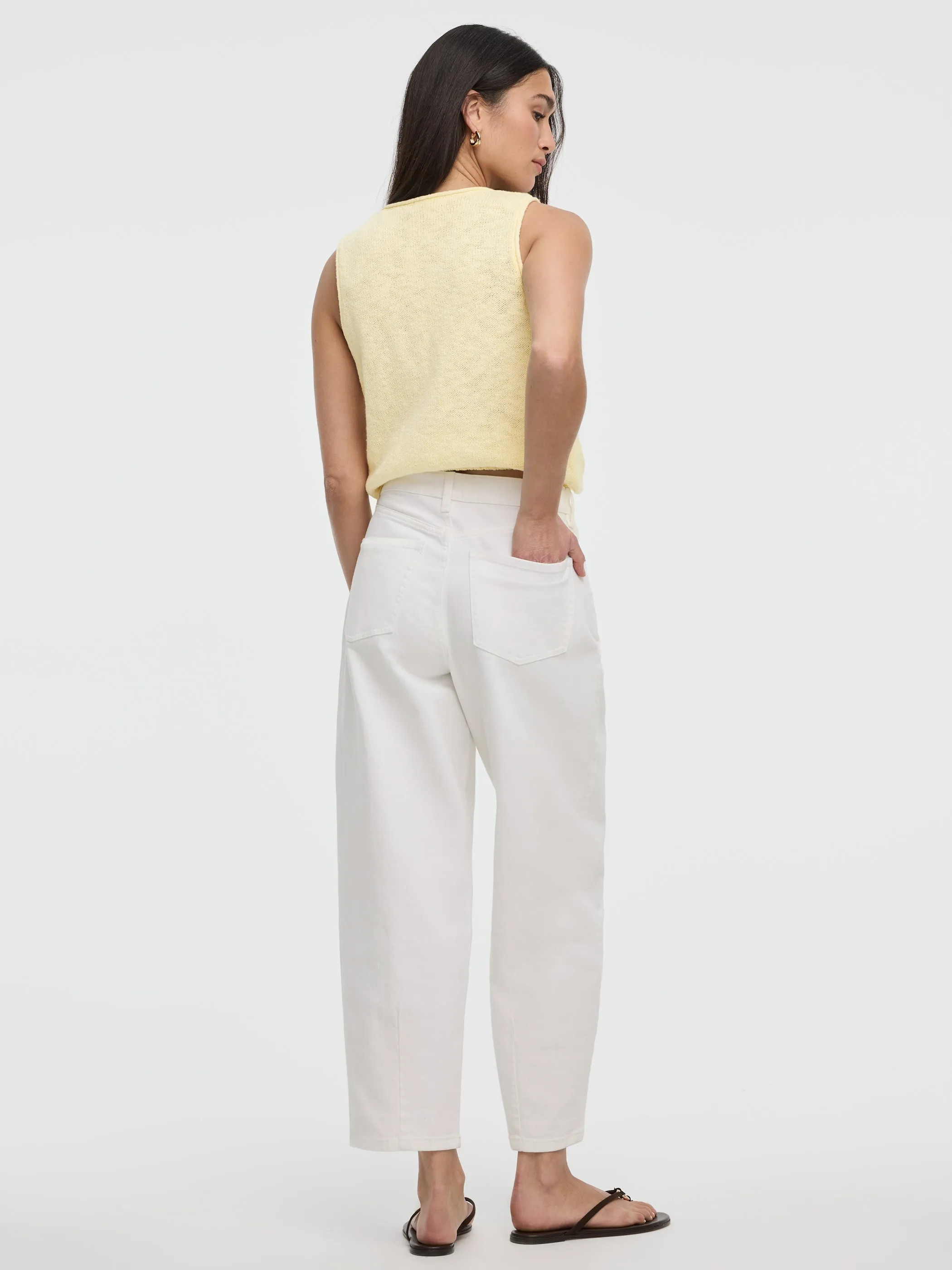 White High-Rise Barrel Jeans sold by Reitmans product image thumbnail 5