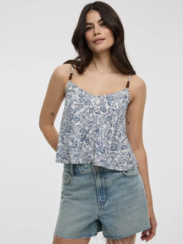 Cropped V-Neck Peplum Cami made by Reitmans