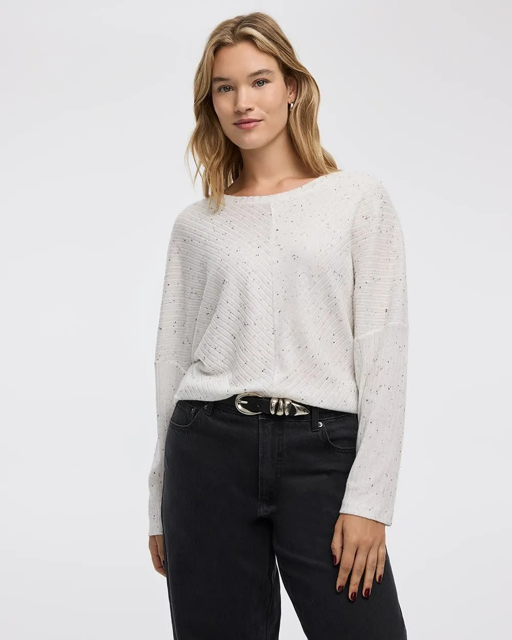 Long-Sleeve Crew-Neck Snit Top sold by Reitmans product image thumbnail 3