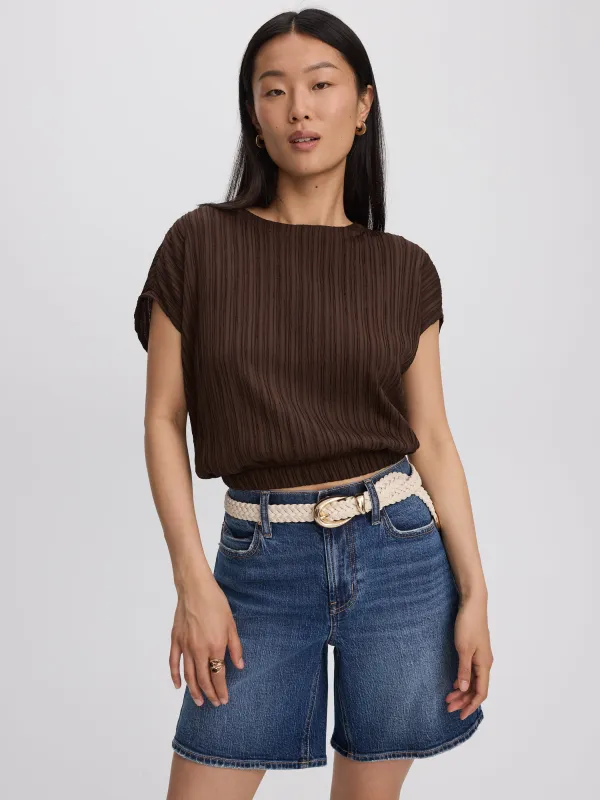 Extended-Sleeve Crew-Neck Blouse with Elasticated Hem made by Reitmans