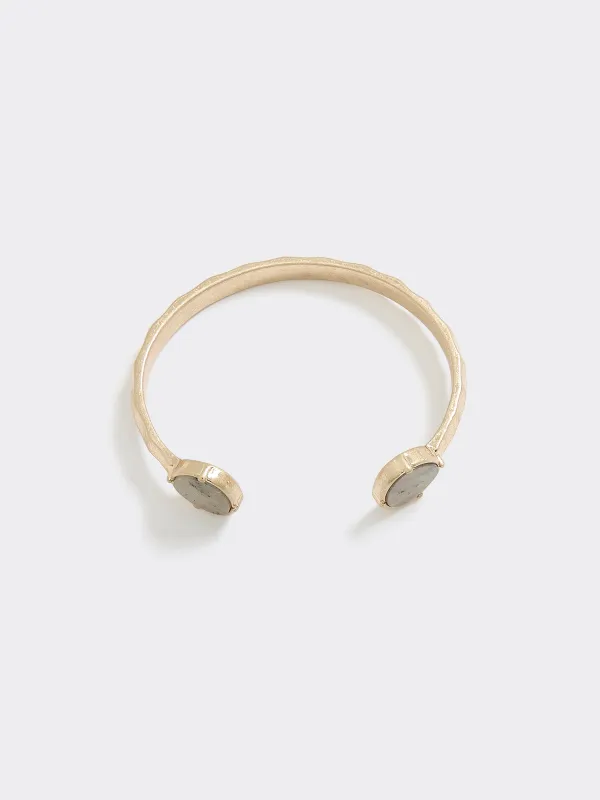 Open Cuff Bracelet with Semi-Precious Stones made by Reitmans