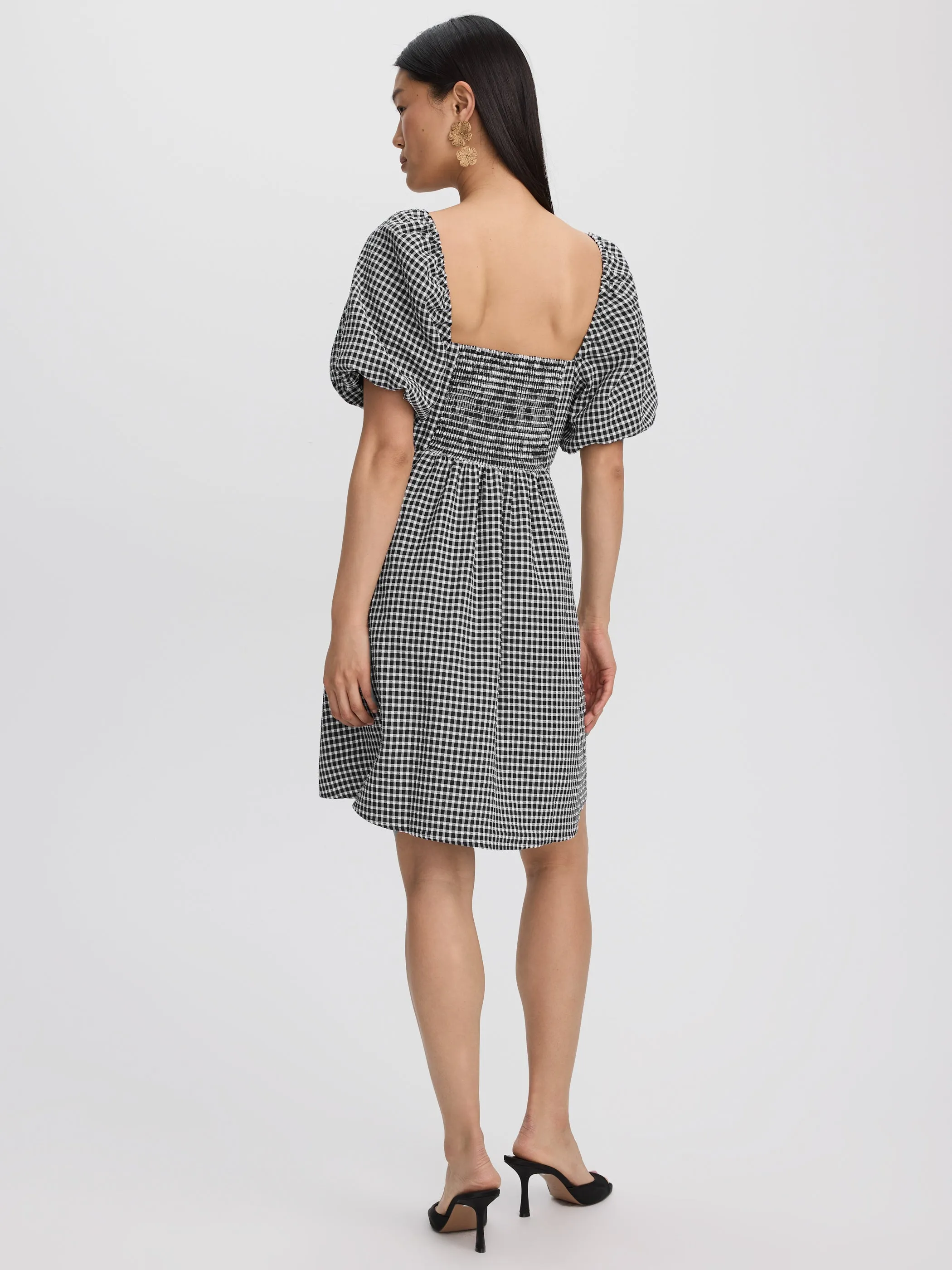 Short-Puffy-Sleeve Mini Dress with Sweetheart Neckline sold by Reitmans product image thumbnail 3