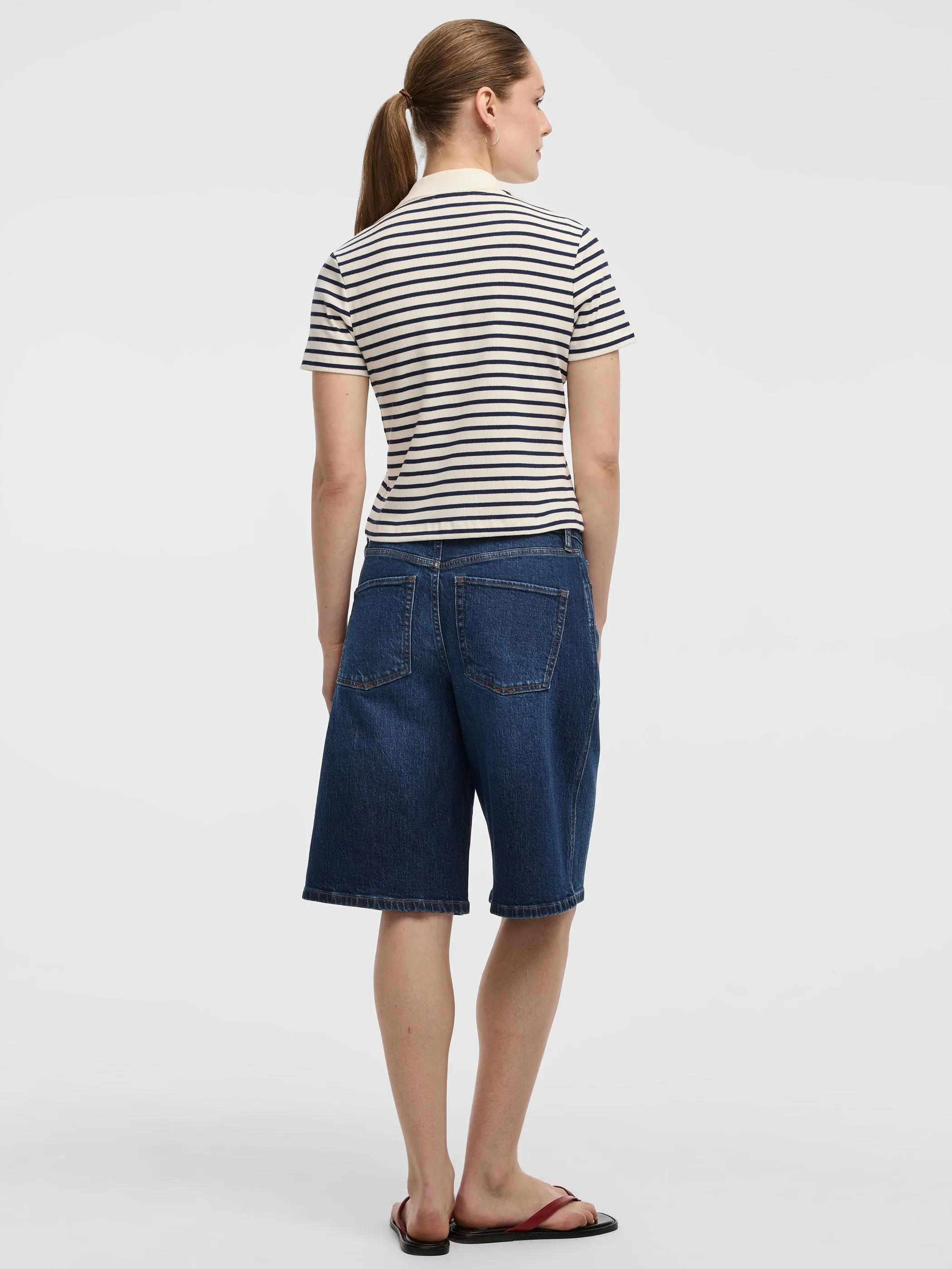 Striped Short-Sleeve Polo Sweater sold by Reitmans product image thumbnail 3