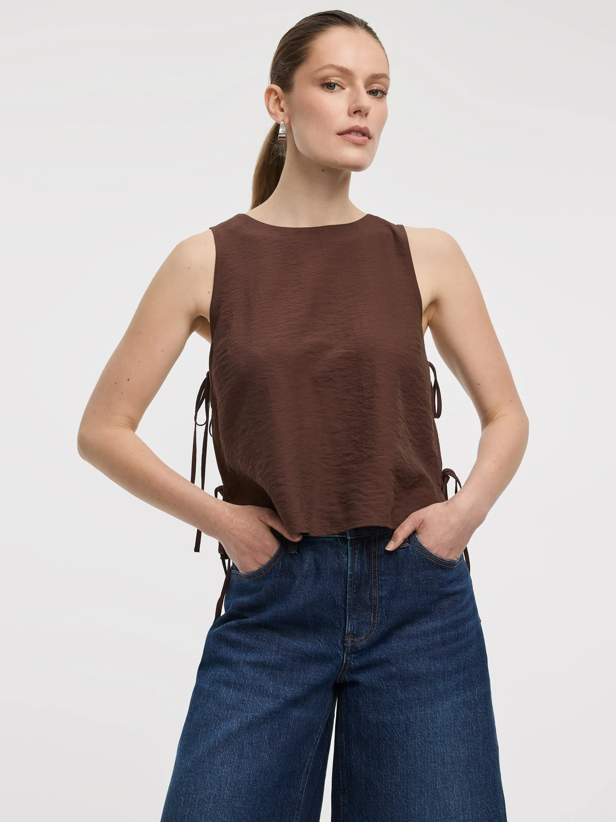Crew-Neck Top with Self-Tie Sides sold by Reitmans product image thumbnail 5