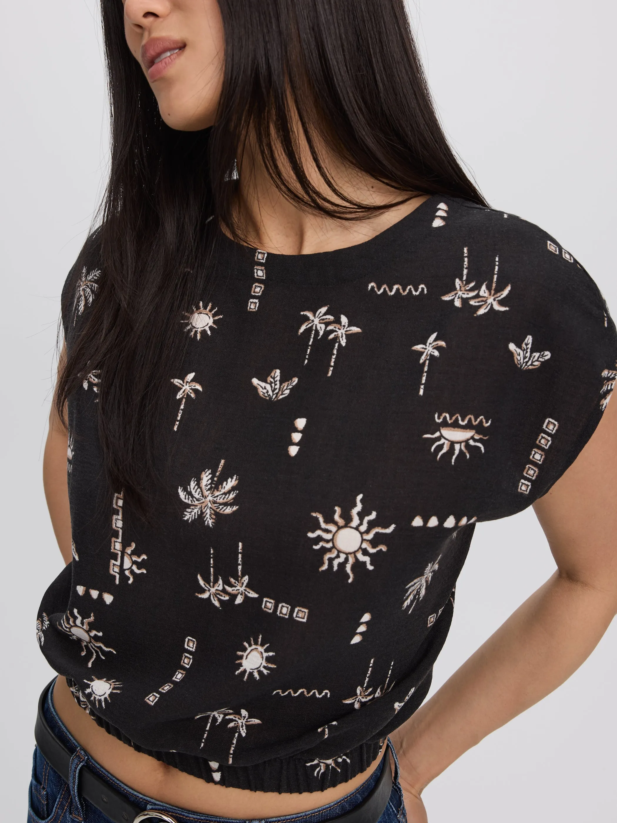 Extended-Sleeve Crew-Neck Blouse with Elasticated Hem sold by Reitmans product image thumbnail 2